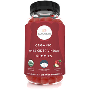 USDA Organic Apple Cider Vinegar Gummies - 60 ACV Gummies - Sunergetic