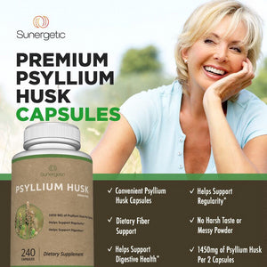 Premium Psyllium Husk Capsules - Sunergetic