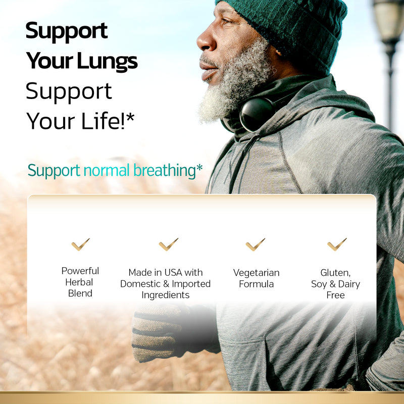 Premium Lung Support Supplement – 60 Capsules - Sunergetic