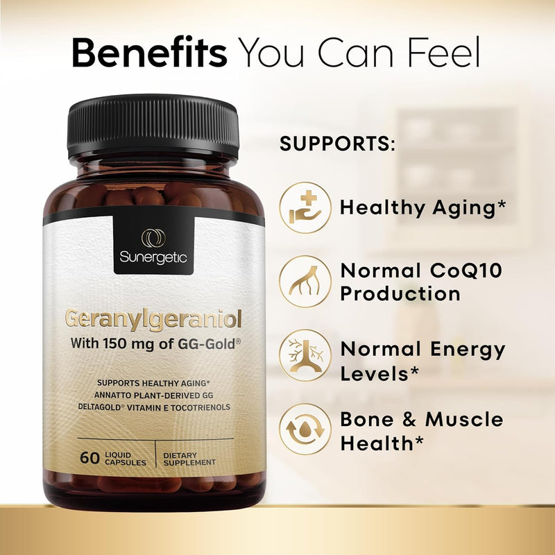 GG-Gold 150mg with DeltaGold Vitamin E Tocotrienols - 60 Capsules - Sunergetic