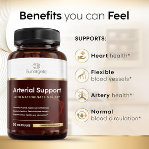 Premium Nattokinase Supplement for Arterial Support – 30 Capsules - Sunergetic