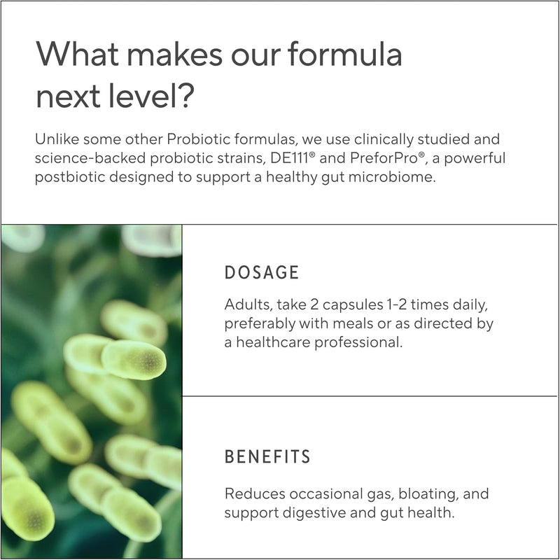 Premium 4-in-1 Probiotic Prebiotic, Postbiotic & Digestive Enzymes for Men & Women – 60 Capsules - Sunergetic