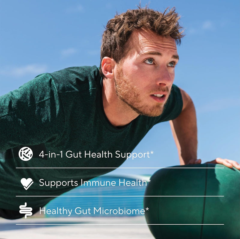 Premium 4-in-1 Probiotic Prebiotic, Postbiotic & Digestive Enzymes for Men & Women – 60 Capsules - Sunergetic