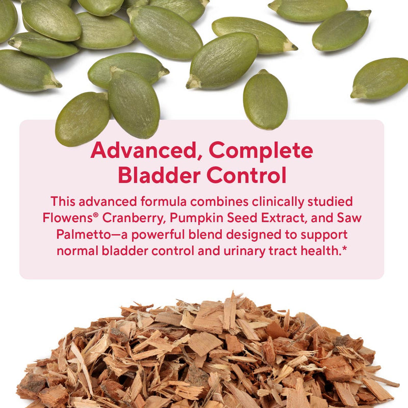 Premium Bladder Support Supplement – Bladder Control Supplement for Occasional Urinary Urgency, Frequency & Leakage – With Clinically Studied Cranberry, Pumpkin & Saw Palmetto - 60 Capsules - Sunergetic