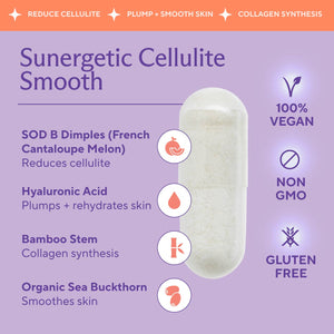 Premium Cellulite Supplement – Anti Cellulite Capsules For Women – Supports Skin Smoothing, Smooth Legs, Reduces Cellulite & Promotes Collagen Production – With Clinically Studied Melon SOD – 30 Count - Sunergetic