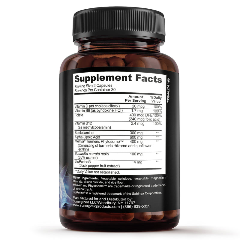 Premium Sciatic Nerve Support Formula – 60 Capsules - Sunergetic