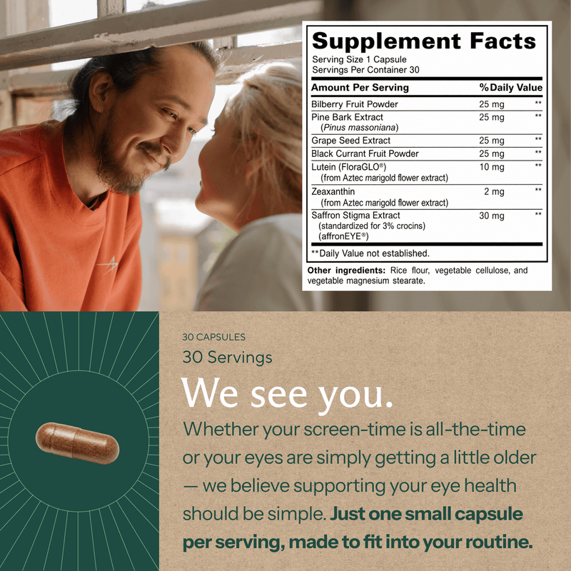 Premium Eye Pressure Support Supplement - 30 Count - Sunergetic