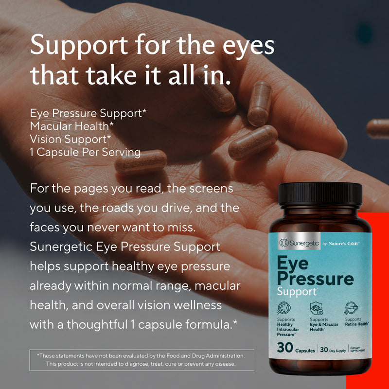 Premium Eye Pressure Support Supplement - 30 Count - Sunergetic