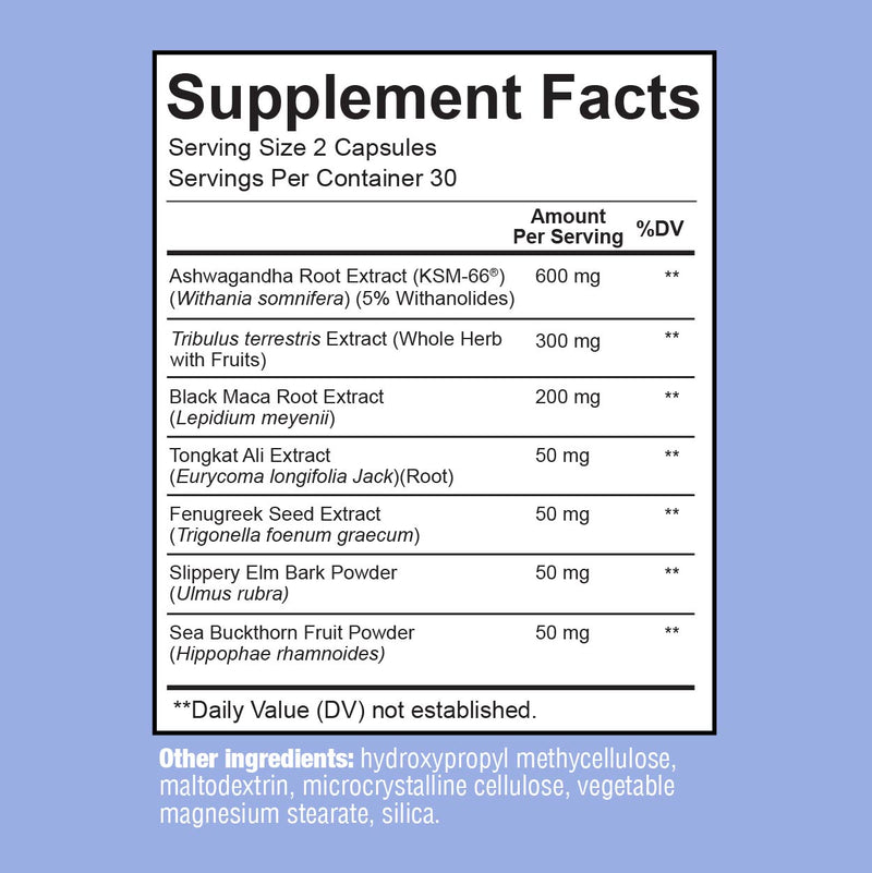Premium Vaginal Moisture Support Capsules - Vaginal Moisture & Mood, Sexual Function, & Relaxation, Vaginal Dryness, Feminine Wellness & Intimacy, KSM 66 Ashwagandha, Slippery Elm & Maca - 60 Capsules - Sunergetic