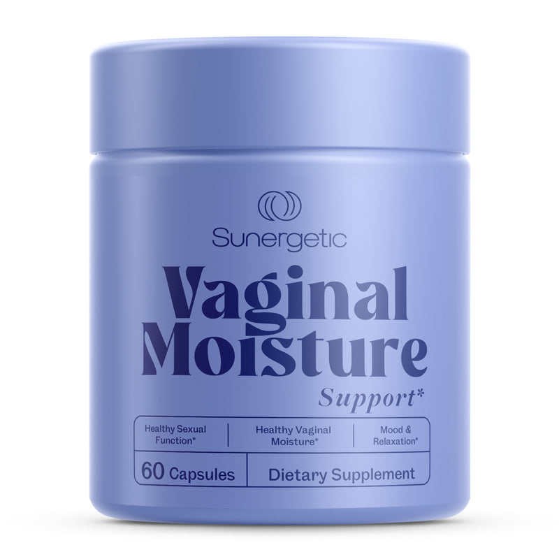 Premium Vaginal Moisture Support Capsules - Vaginal Moisture & Mood, Sexual Function, & Relaxation, Vaginal Dryness, Feminine Wellness & Intimacy, KSM 66 Ashwagandha, Slippery Elm & Maca - 60 Capsules - Sunergetic