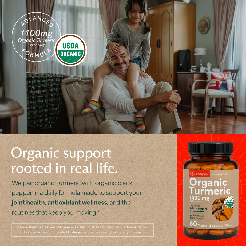 Premium Organic Turmeric - 1400 MG per Serving - Sunergetic
