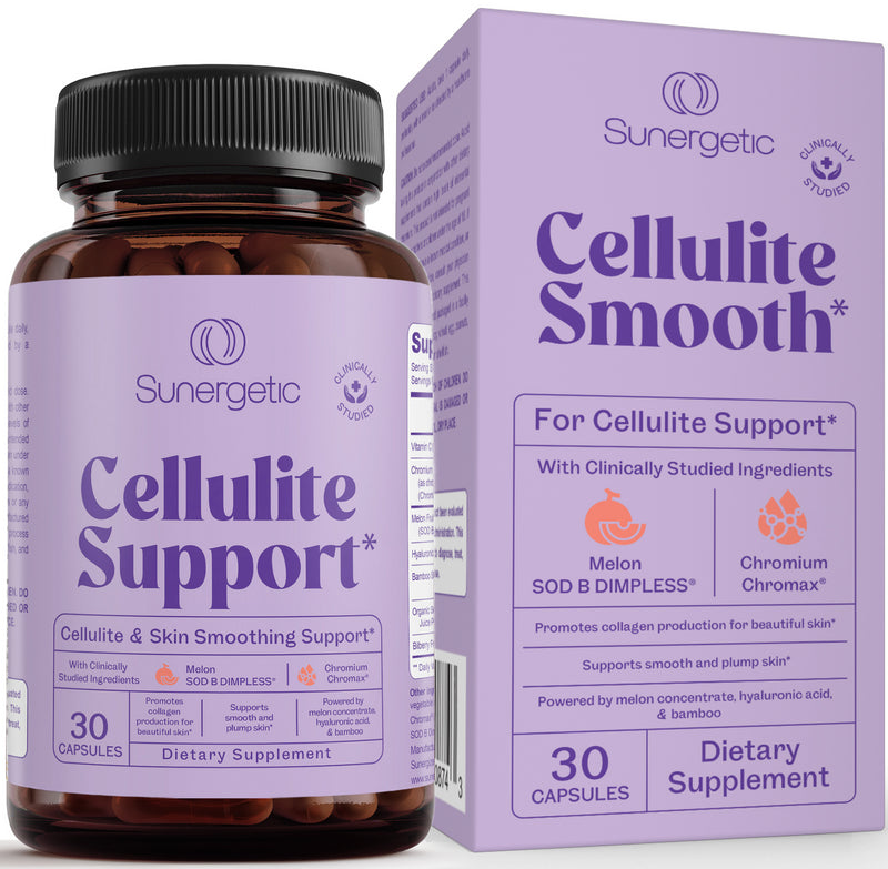 Premium Cellulite Supplement – Anti Cellulite Capsules For Women – Supports Skin Smoothing, Smooth Legs, Reduces Cellulite & Promotes Collagen Production – With Clinically Studied Melon SOD – 30 Count - Sunergetic