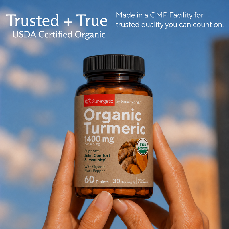 Premium Organic Turmeric - 1400 MG per Serving - Sunergetic