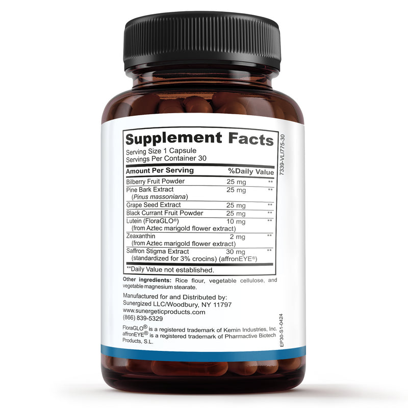 Premium Eye Pressure Support Supplement - 30 Count - Sunergetic