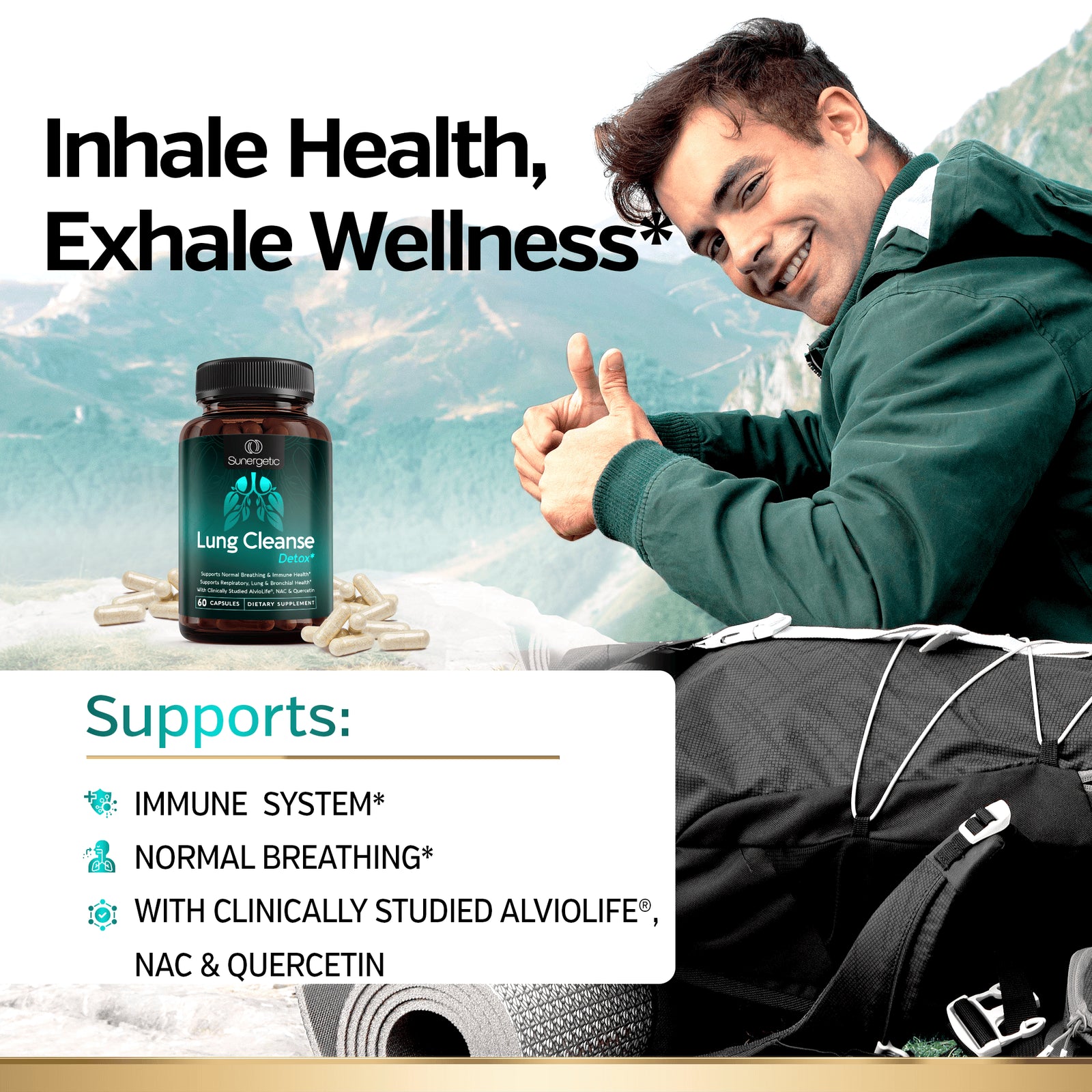 Premium Lung Support Supplement – 60 Capsules