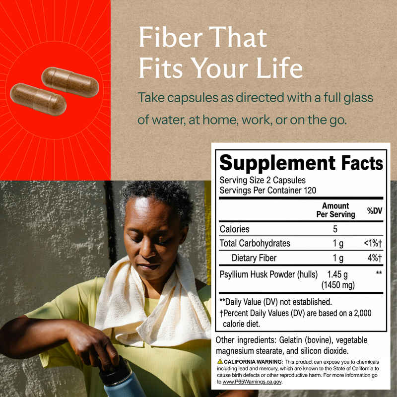 Premium Psyllium Husk Capsules - Sunergetic