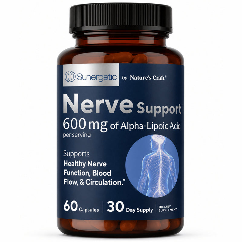 Premium Nerve Support Supplement - 60 Capsules - Sunergetic