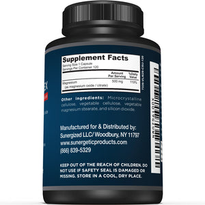 Premium Magnesium Citrate & Oxide Supplement - Sunergetic