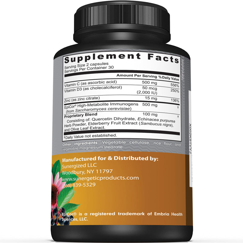 Advanced Immune Support Supplement - 60 Capsules - Sunergetic