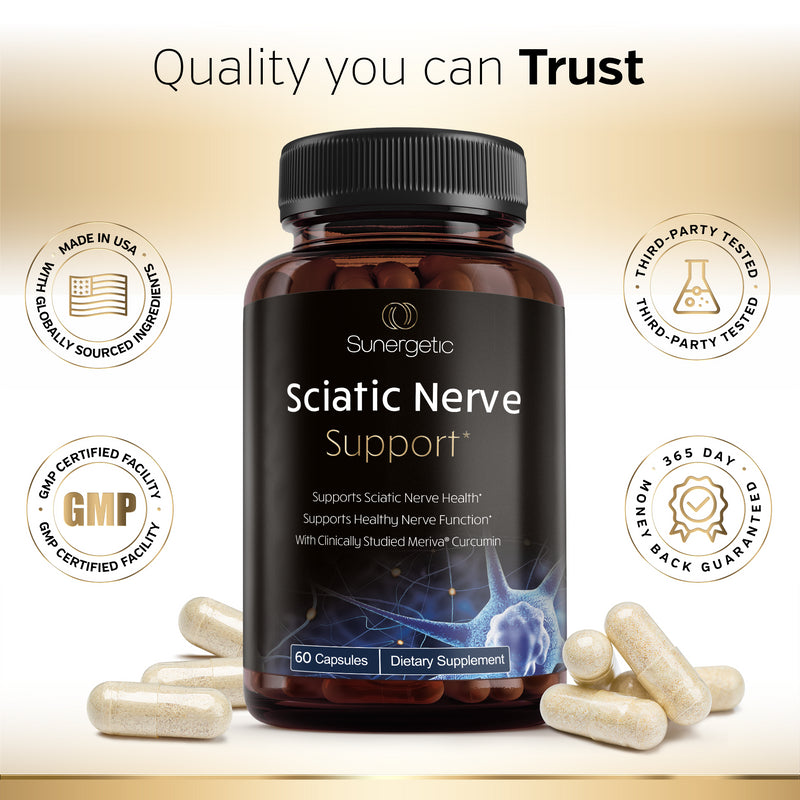 Premium Sciatic Nerve Support Formula – 60 Capsules - Sunergetic