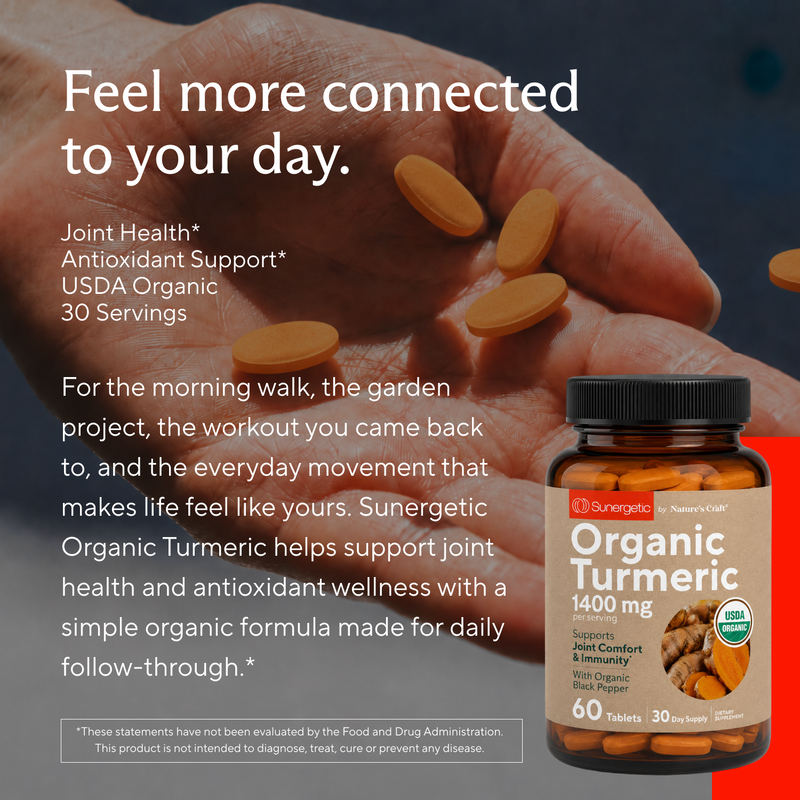 Premium Organic Turmeric - 1400 MG per Serving - Sunergetic