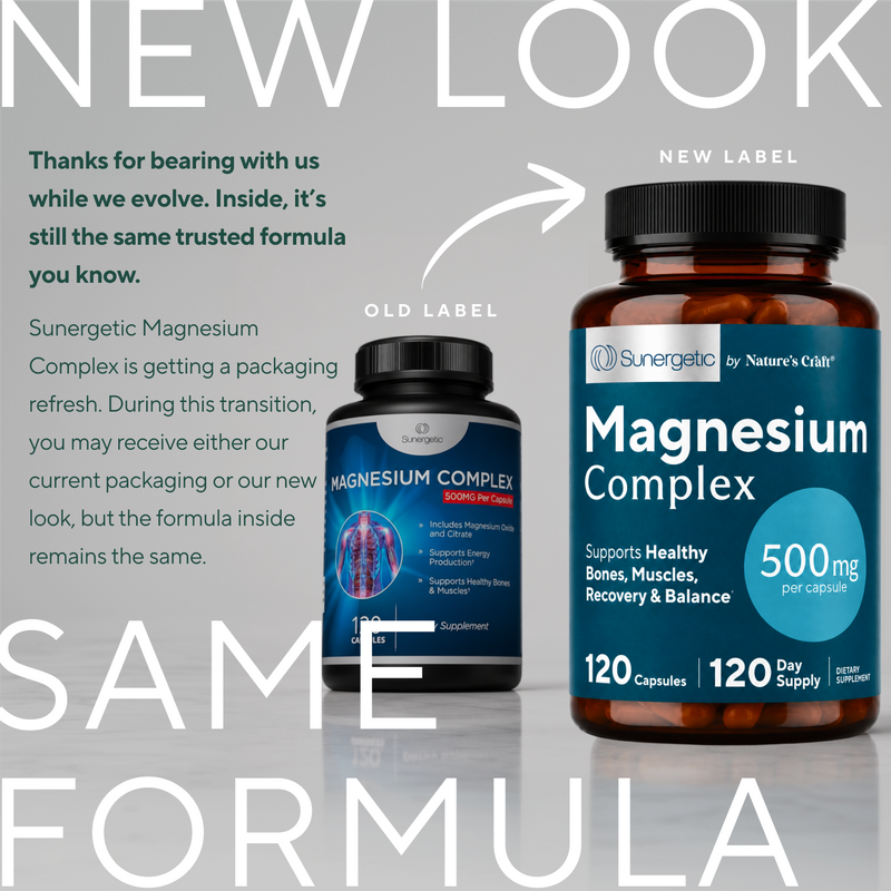 Premium Magnesium Citrate & Oxide Supplement - Sunergetic