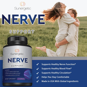 Premium Nerve Support Supplement - 60 Capsules - Sunergetic
