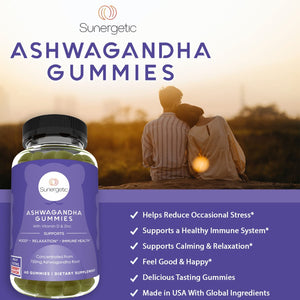 Premium Ashwagandha Gummies — 60 Gummies - Sunergetic
