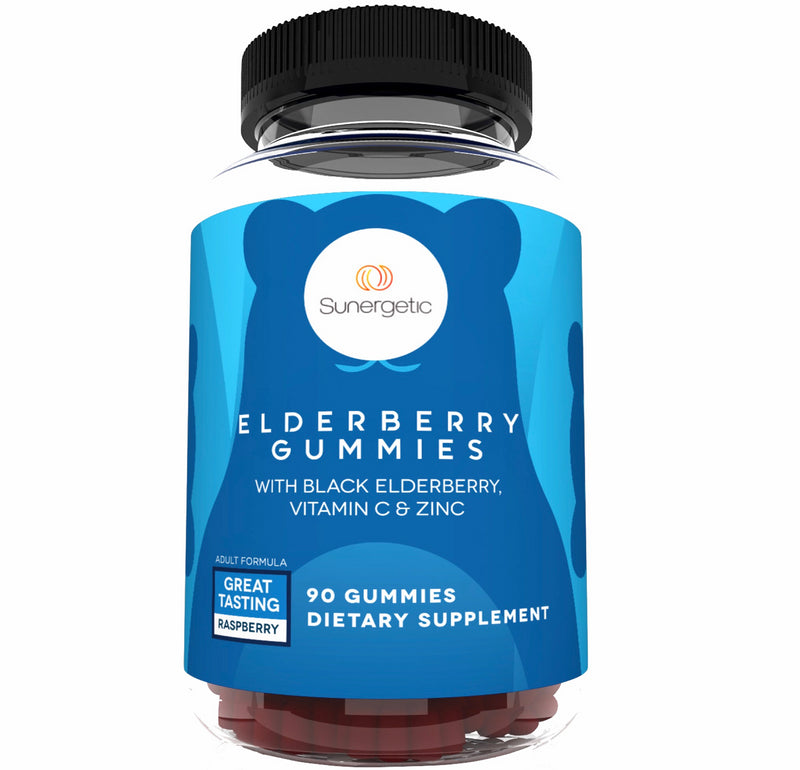 Sunergetic Premium Black Elderberry Gummies with Vitamin C & Zinc - Sunergetic