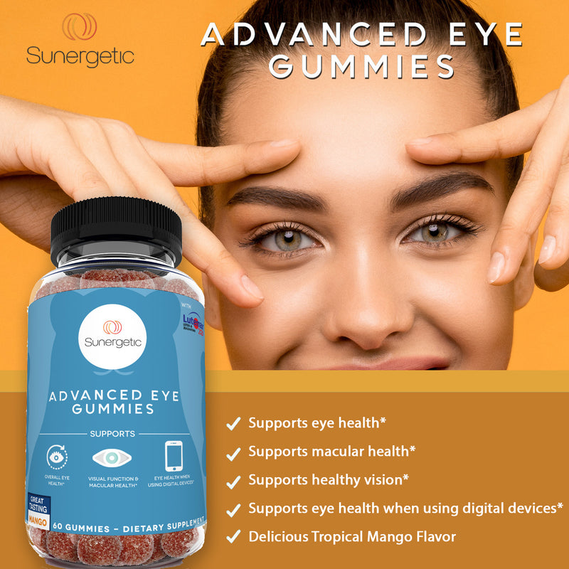Premium Eye Support Gummies - With Lutein & Zeaxanthin - 60 Gummies - Sunergetic