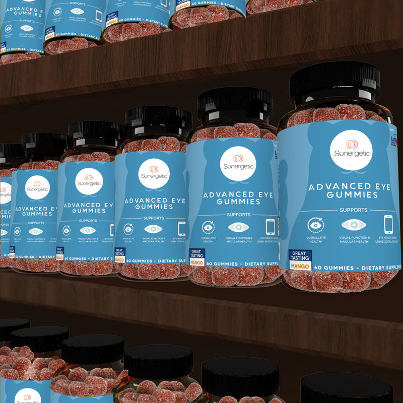 Premium Eye Support Gummies - With Lutein & Zeaxanthin - 60 Gummies - Sunergetic