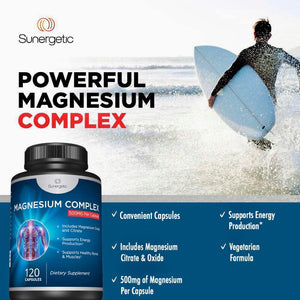 Premium Magnesium Citrate & Oxide Supplement - Sunergetic