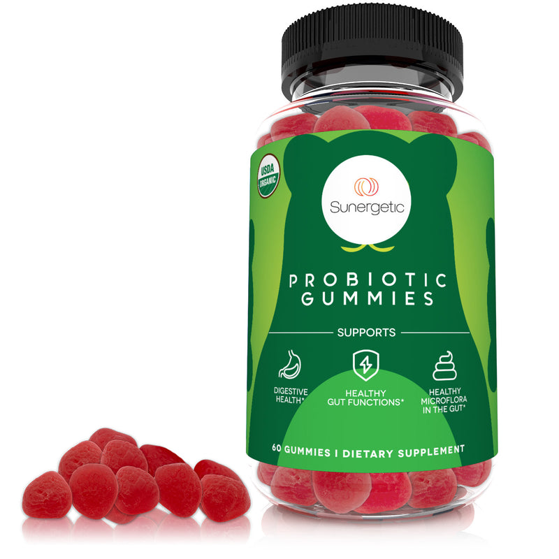 Organic Probiotic Gummies – 5 Billion CFU Per Serving - 60 Probiotic Gummies - Sunergetic
