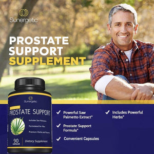 Premium Prostate Supplement with Saw Palmetto Extract & 30 Herbs - Sunergetic