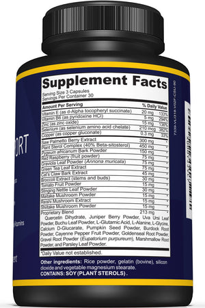 Premium Prostate Supplement with Saw Palmetto Extract & 30 Herbs - Sunergetic