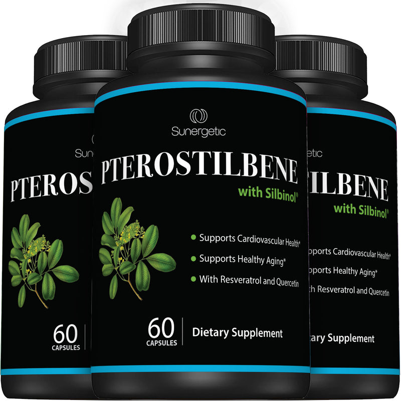 Powerful Pterostilbene Supplement - With Resveratrol & Quercetin - Sunergetic