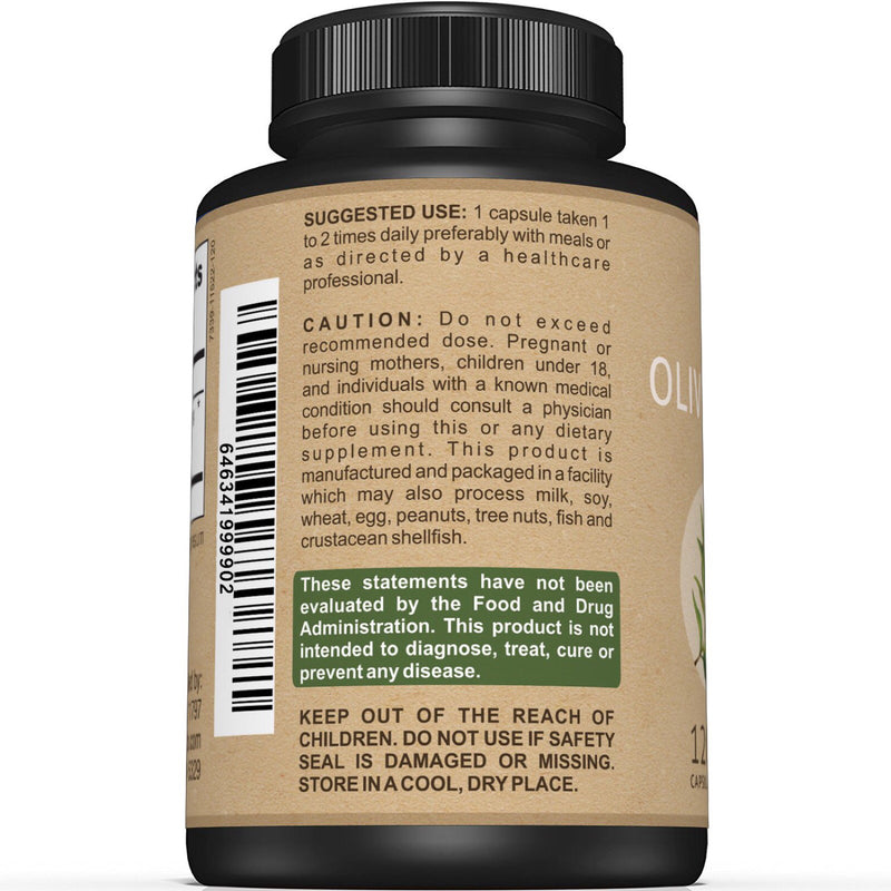 Premium Olive Leaf Extract - 750mg Per Capsule - Sunergetic