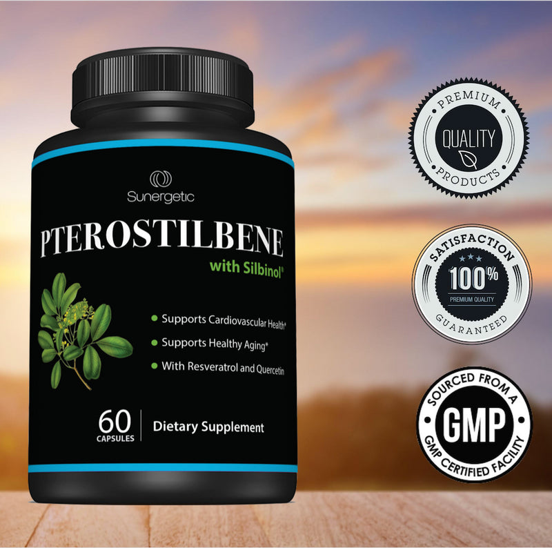 Powerful Pterostilbene Supplement - With Resveratrol & Quercetin - Sunergetic