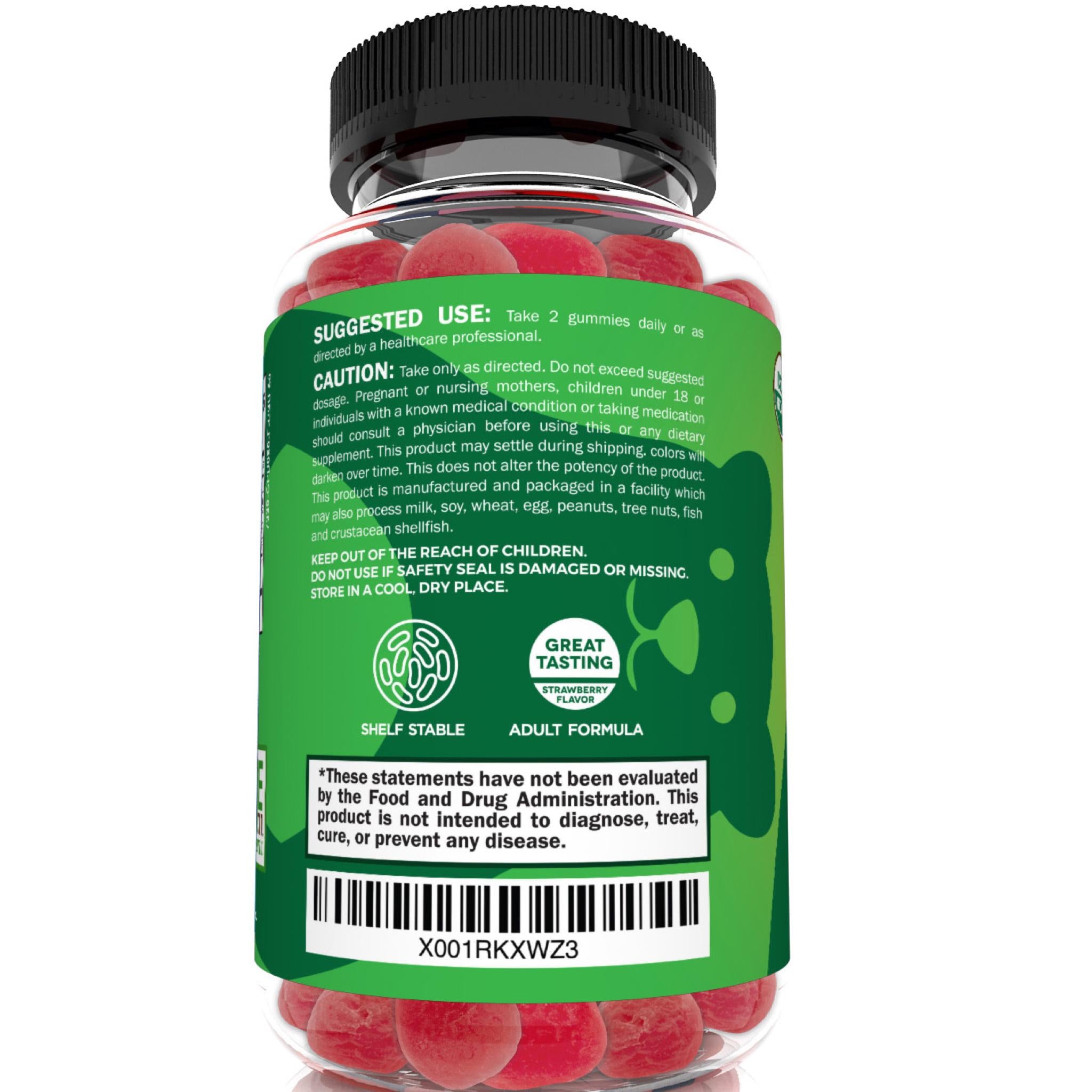 Organic Probiotic Gummies – 5 Billion CFU Per Serving - 60 Probiotic Gummies - Sunergetic