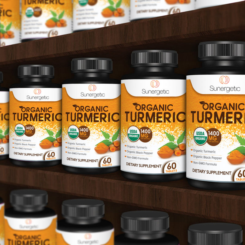 Premium Organic Turmeric - 1400 MG per Serving - Sunergetic