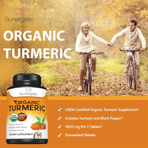 Premium Organic Turmeric - 1400 MG per Serving - Sunergetic