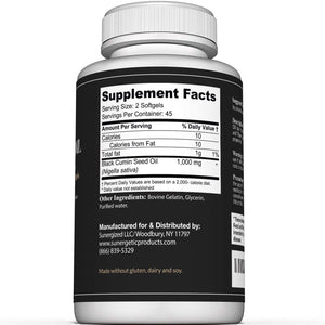 Premium Black Cumin Seed Oil Supplement - Sunergetic