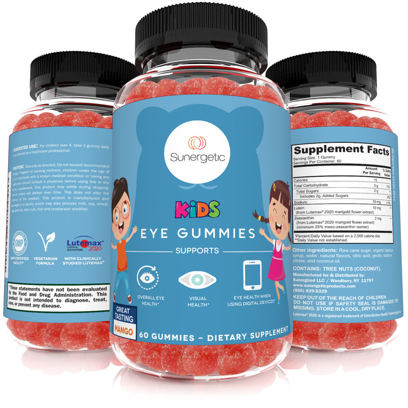 Premium Eye Support Gummies for Kids - 60 Gummies - Sunergetic