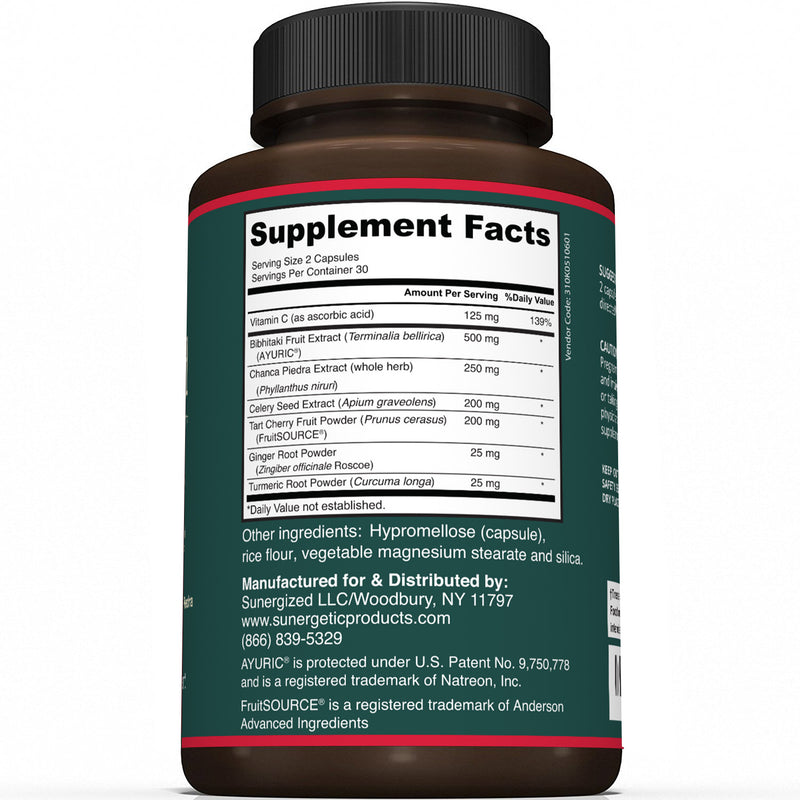 Premium Uric Acid Support Supplement - Sunergetic